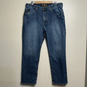 Ariat M3 Rebar Loose Straight Men Work Wear Jeans 38x32 Western Cowboy Aztec